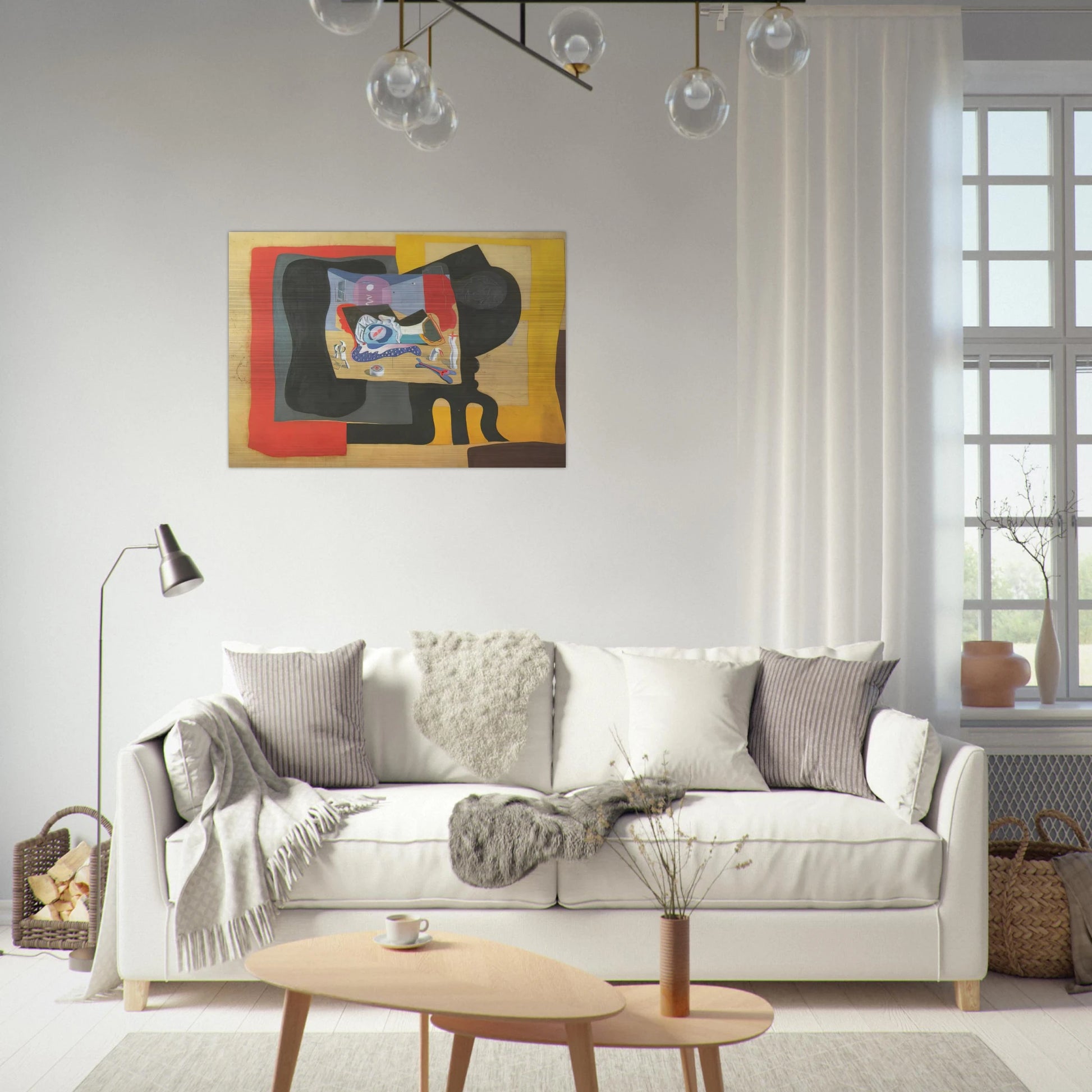 STILL LIFE WITH MOONIGHT - Salvador Dali Brushed Aluminum Print - 70x100 cm / 28x40 inches | Salvador Dali Aluminum Print | Salvador Dali Prints