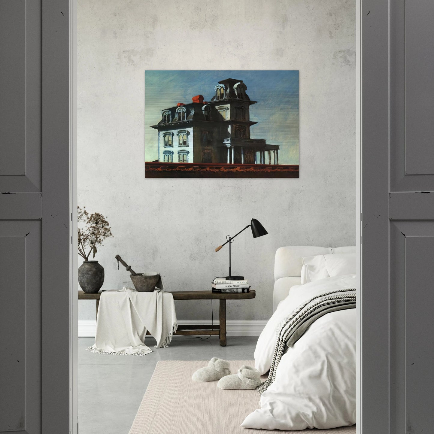 House by the Railroad - Edward Hopper Brushed Aluminum Print - 70x100 cm / 28x40 inches | Edward Hopper Aluminum Print | Edward Hopper Prints