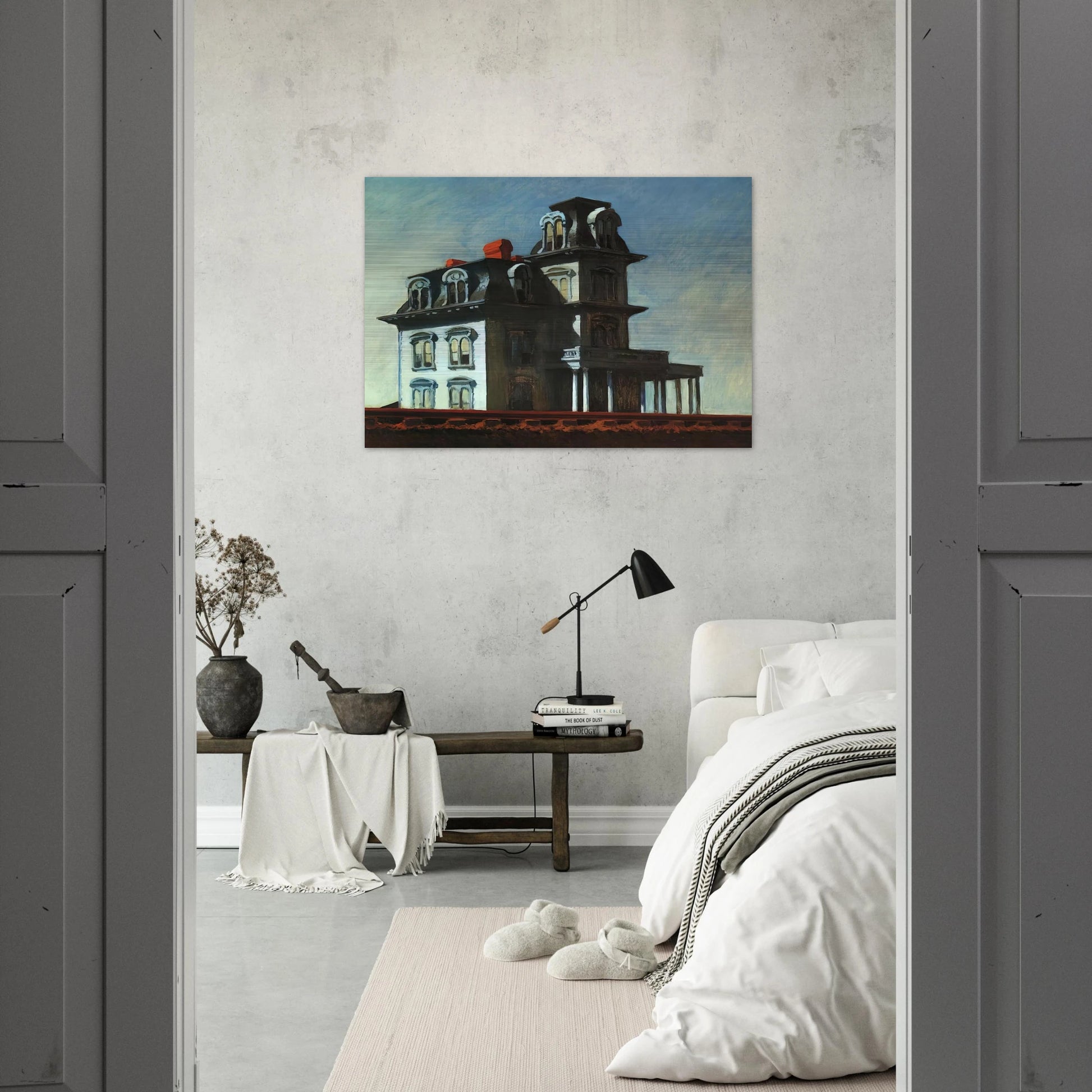 House by the Railroad - Edward Hopper Brushed Aluminum Print - 70x100 cm / 28x40 inches | Edward Hopper Aluminum Print | Edward Hopper Prints