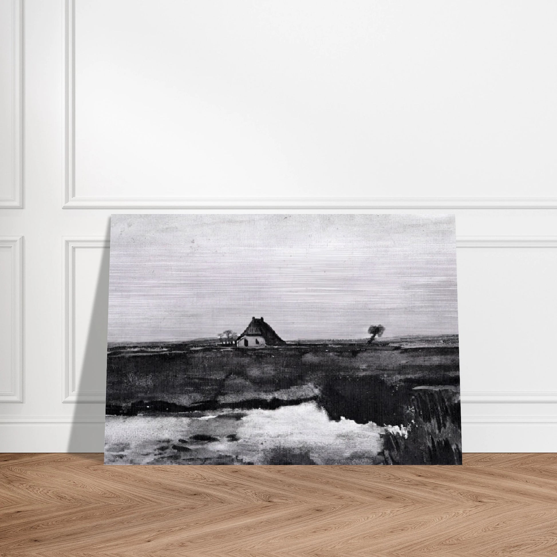 Landscape with a Farm - Vincent van Gogh Brushed Aluminum Print - 70x100 cm / 28x40 inches | Vincent van Gogh Aluminum Print | Vincent van Gogh Prints