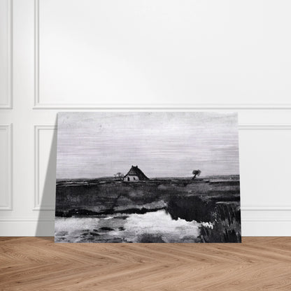 Landscape with a Farm - Vincent van Gogh Brushed Aluminum Print - 70x100 cm / 28x40 inches | Vincent van Gogh Aluminum Print | Vincent van Gogh Prints