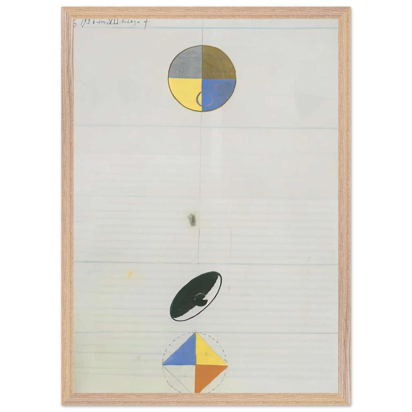 Hilma af Klint - SERIES NO VII NO 3F 1920 Wall art - 15x20 cm / 6x8 inches - Premium Wooden Framed Poster With Fine Art Paper - White frame