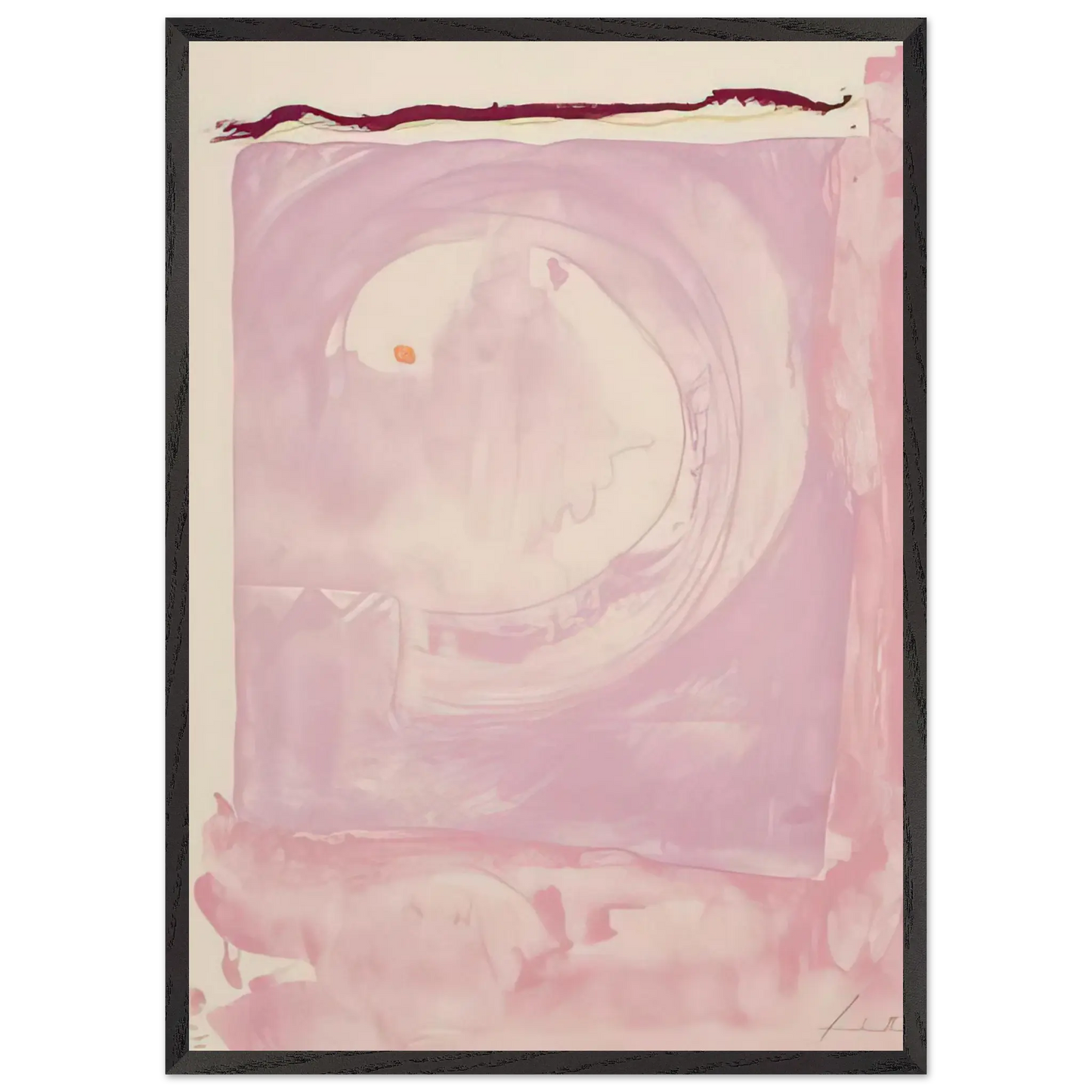 Helen Frankenthaler - Reflections IX - 1995 Wall art - 13x18 cm / 5x7 inches - Premium Wooden Framed Poster With Fine Art Paper - White frame