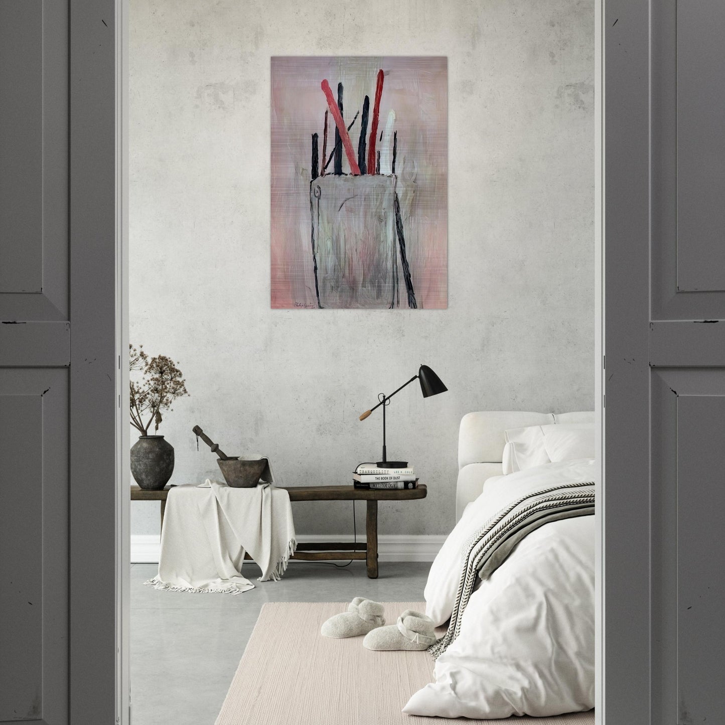 BRUSHES 1969 - Philip Guston Brushed Aluminum Print - 70x100 cm / 28x40 inches | Philip Guston Aluminum Print | Philip Guston Prints