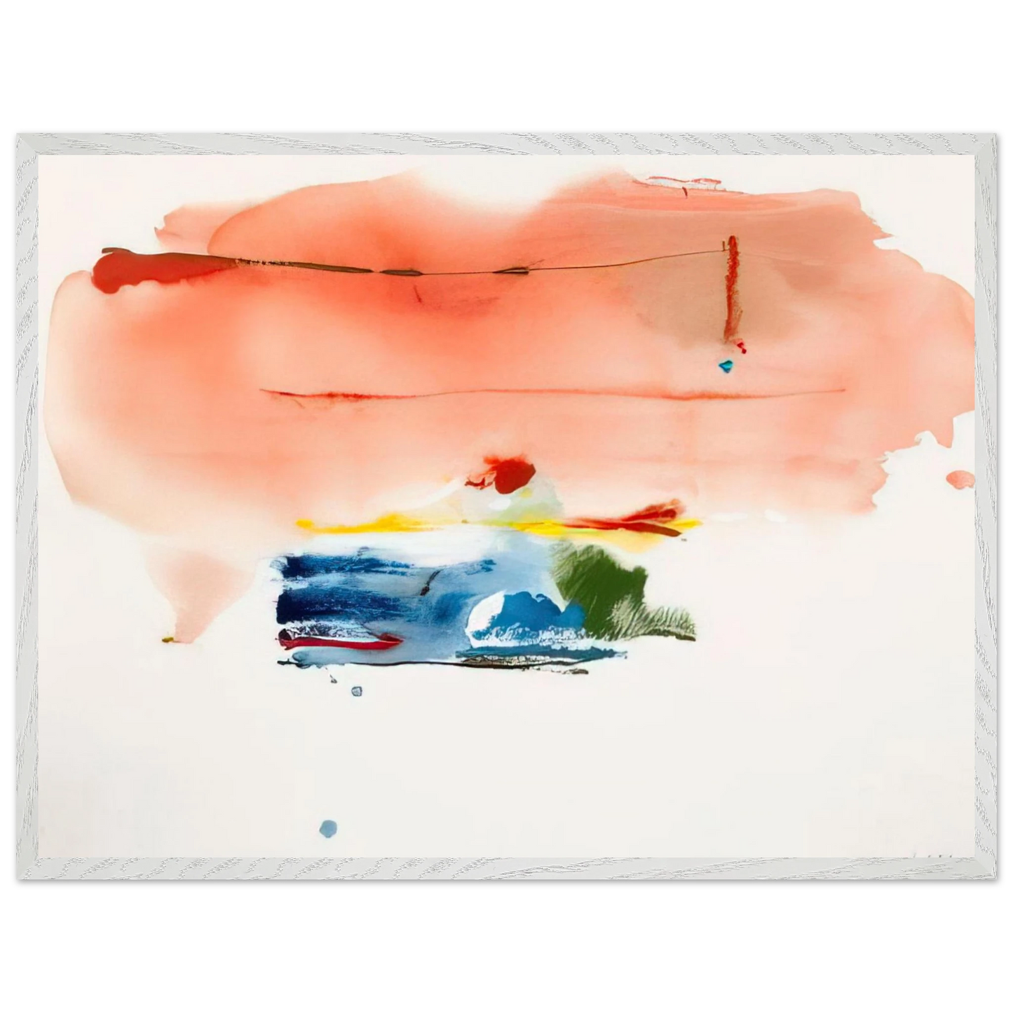 Helen Frankenthaler - Santa Fe II - 1986 Wall art - 15x20 cm / 6x8 inches - Premium Wooden Framed Poster With Fine Art Paper-canvas - Wood frame