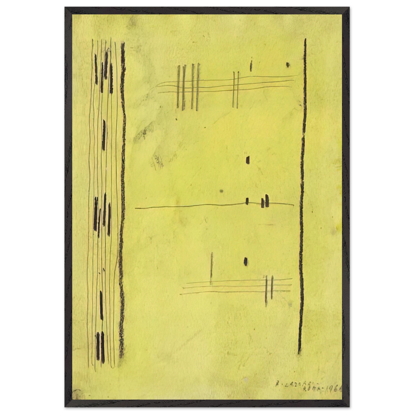 Senza titolo - 1964 - Bice Lazzari 70x100 cm / 28x40 inches Framed Art Print – Black Wooden Frame