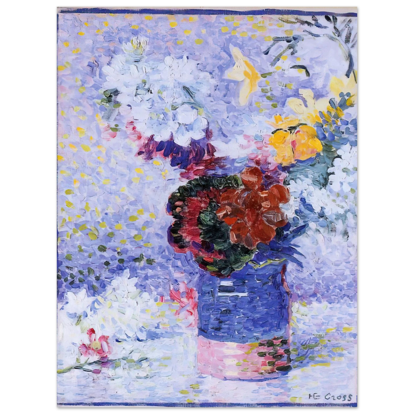 Henri-Edmond Cross - Flowers in a Glass  75x100 cm / 30x40inches Fine Art Poster