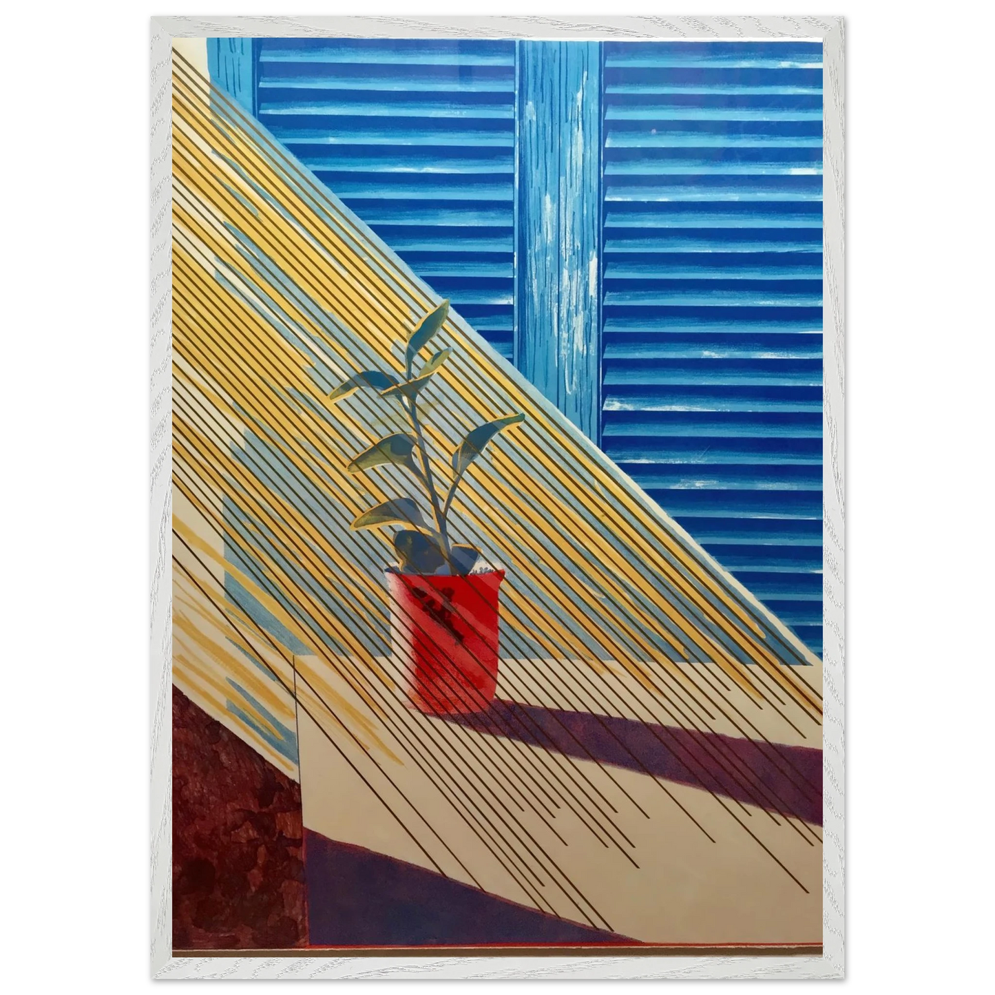 David Hockney - David Hockney Wall art - 28x43  cm / XL (11x17 inches) - Premium Wooden Framed Poster With Fine Art Paper - Wood frame