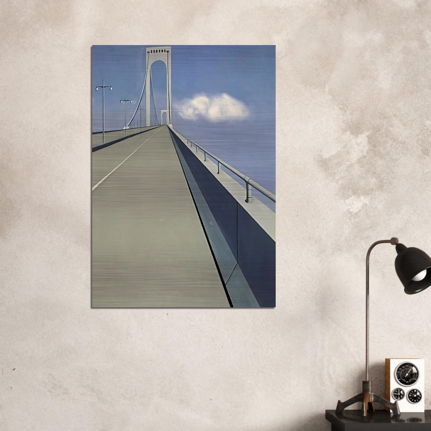 Whitestone Bridge - 1940 - Ralston Crawford Brushed Aluminum Print - 70x100 cm / 28x40 inches | Ralston Crawford Aluminum Print | Ralston Crawford Prints