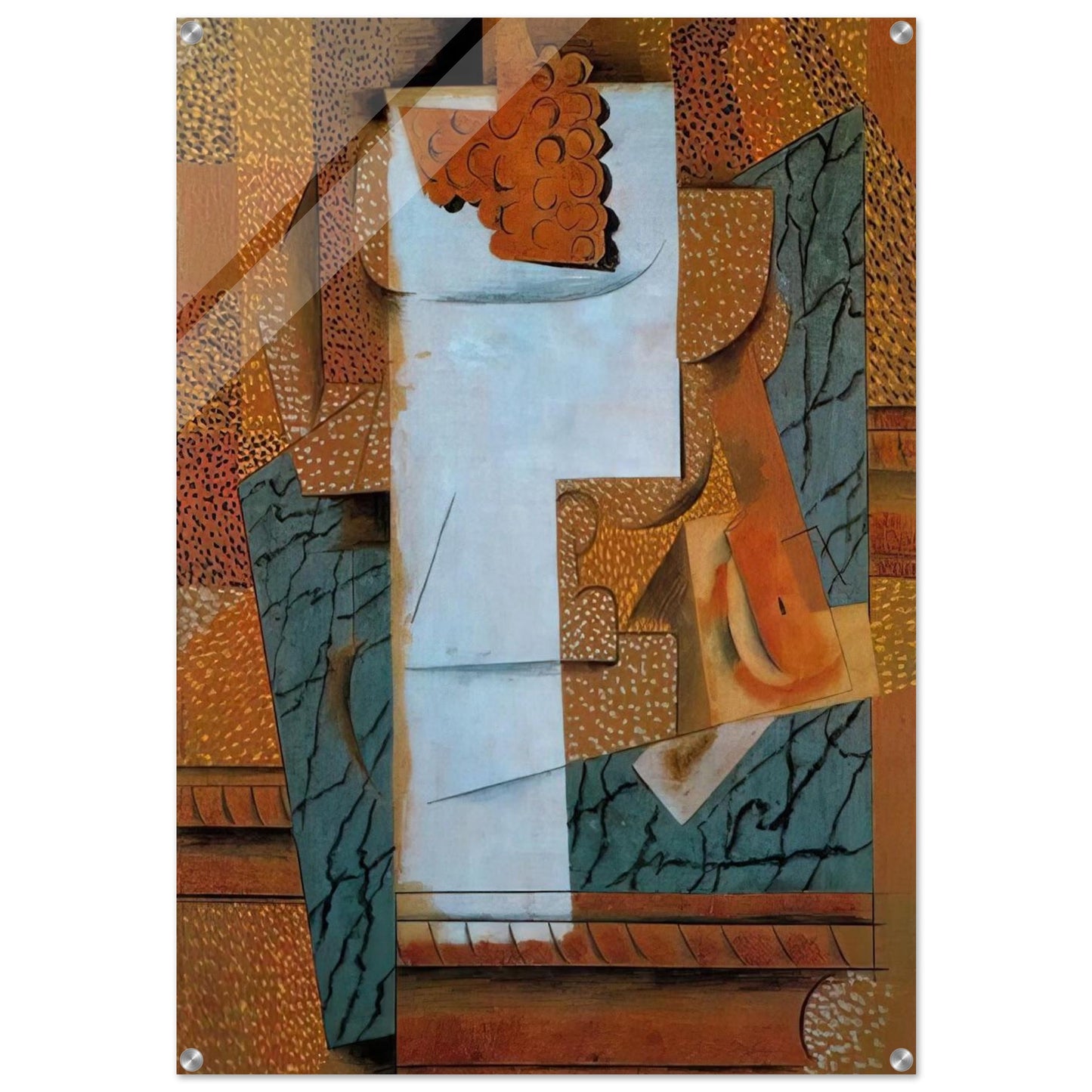 Fruit vase and bunch of grapes - 1914 - Pablo Picasso Acrylic Print - 70x100 cm / 28x40″ inches | Pablo Picasso Wall Art | Pablo Picasso Prints