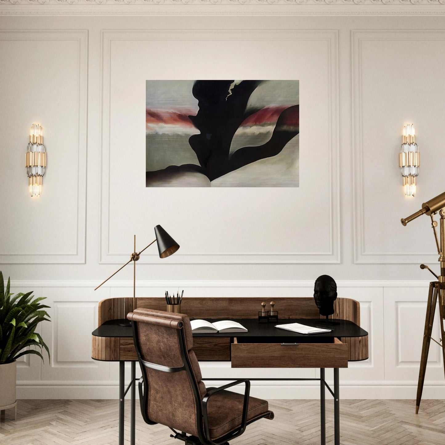 Black Place Green - Georgia O'Keeffe Brushed Aluminum Print - 70x100 cm / 28x40 inches | Georgia O'Keeffe Aluminum Print | Georgia O'Keeffe Prints