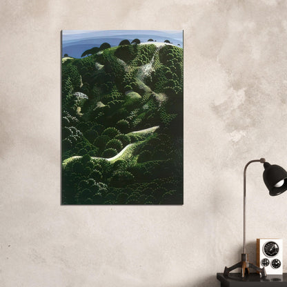 Santa Barbara Mountains - Eyvind Earle Brushed Aluminum Print - 70x100 cm / 28x40 inches | Eyvind Earle Aluminum Print | Eyvind Earle Prints