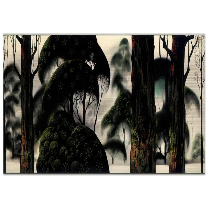 Forest Magic - Eyvind Earle Brushed Aluminum Print - 70x100 cm / 28x40 inches | Eyvind Earle Aluminum Print | Eyvind Earle Prints