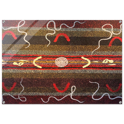 Men's Maliyarre Initiation Ceremony - 1999 - Clifford Possum Tjapaltjarri Acrylic Print - 70x100 cm / 28x40″ inches