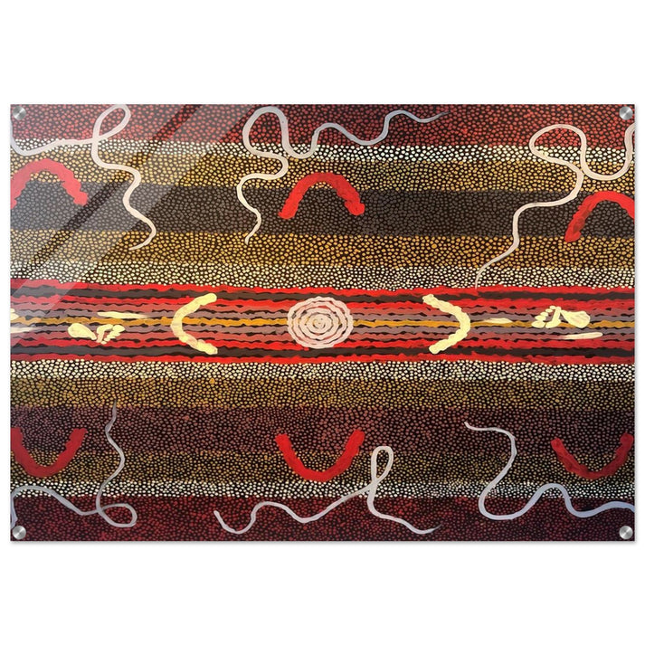 Men's Maliyarre Initiation Ceremony - 1999 - Clifford Possum Tjapaltjarri Acrylic Print - 70x100 cm / 28x40″ inches