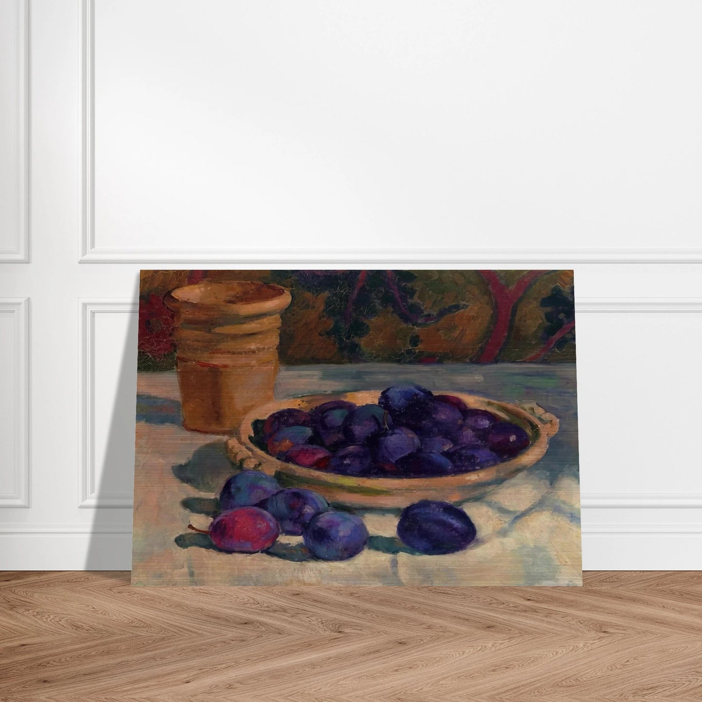 STILL LIFE WITH PLUMS 1926 - Theo van Rysselberghe Brushed Aluminum Print - 70x100 cm / 28x40 inches | Theo van Rysselberghe Aluminum Print | Theo van Rysselberghe Prints