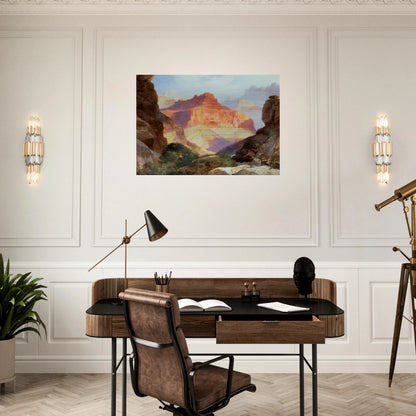 Under the Red Wall - Thomas Moran Brushed Aluminum Print - 70x100 cm / 28x40 inches | Thomas Moran Aluminum Print | Thomas Moran Prints