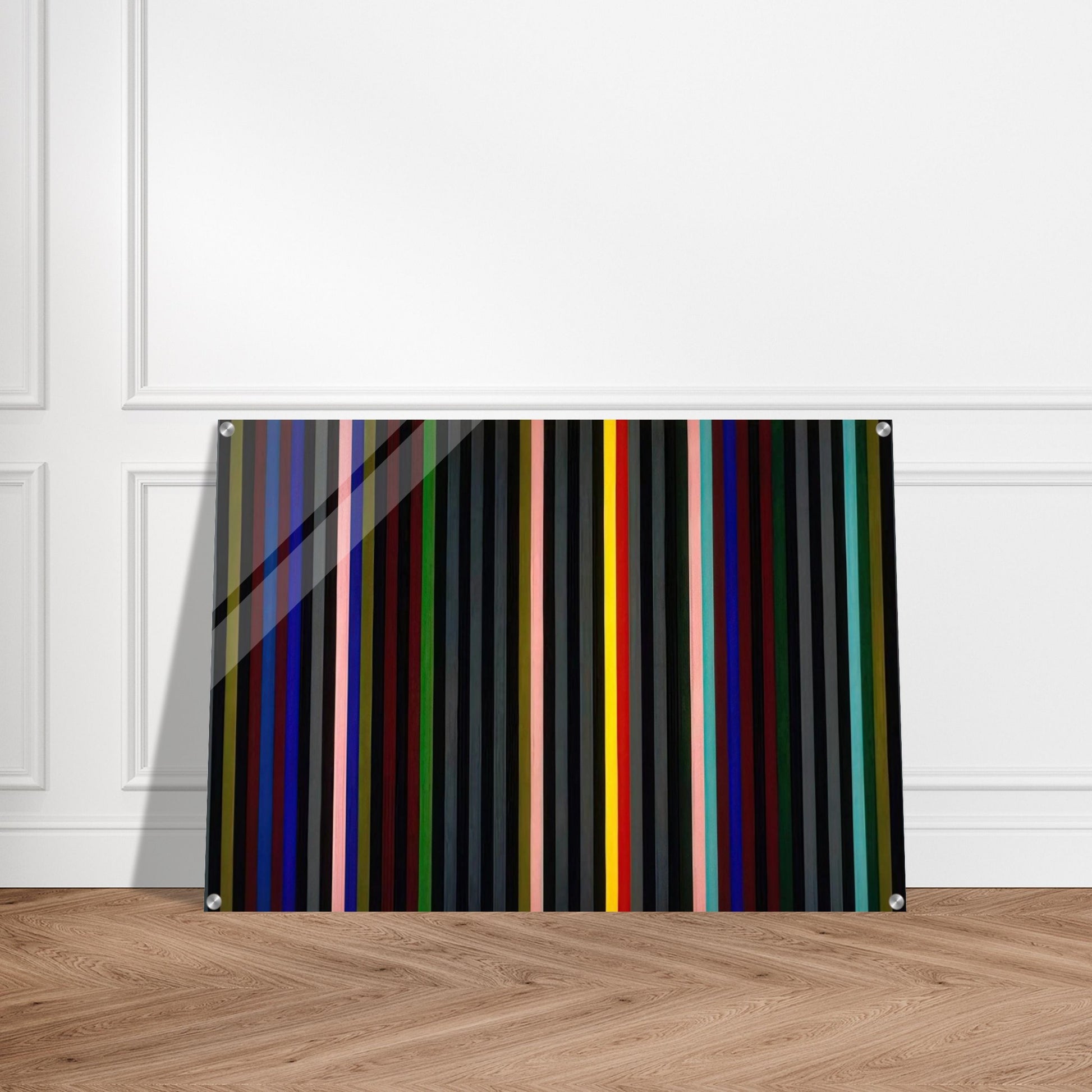 Black Grey Beat - 1964 - Gene Davis Acrylic Print - 70x100 cm / 28x40″ inches