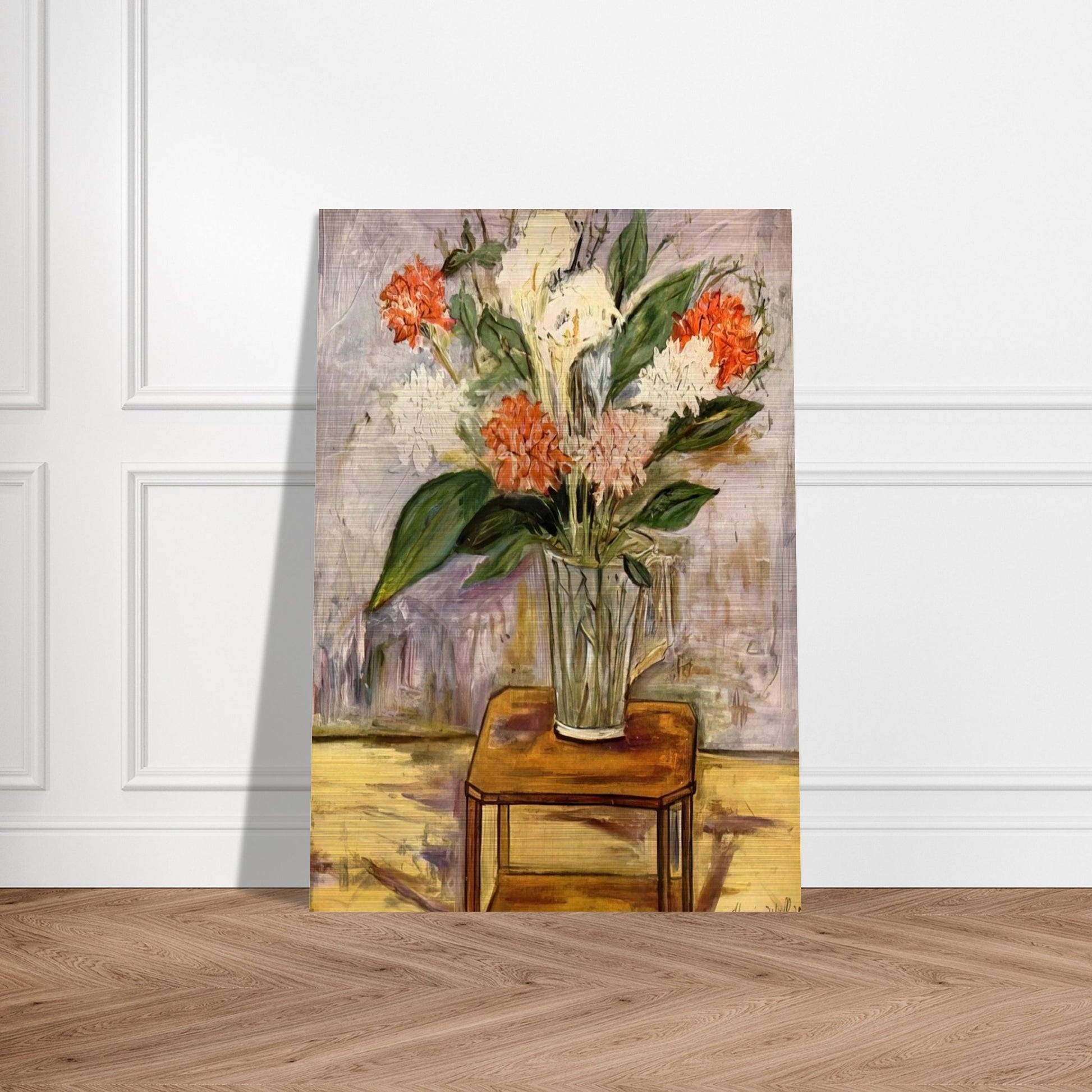 FLOWERS - Maurice Utrillo Brushed Aluminum Print - 70x100 cm / 28x40 inches | Maurice Utrillo Aluminum Print | Maurice Utrillo Prints