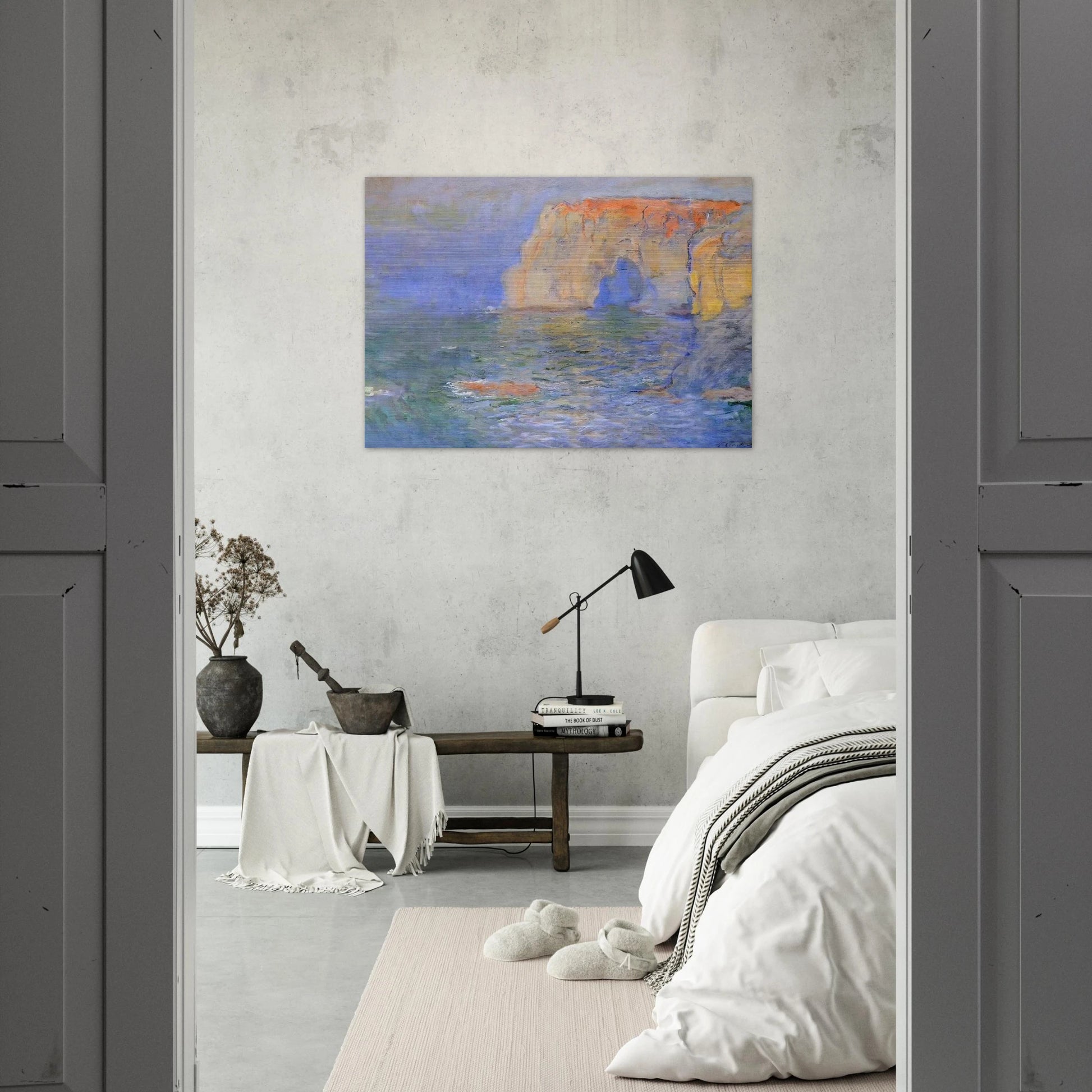 The Manneport, Reflections of Water - claude monet Brushed Aluminum Print - 70x100 cm / 28x40 inches | claude monet Aluminum Print | claude monet Prints