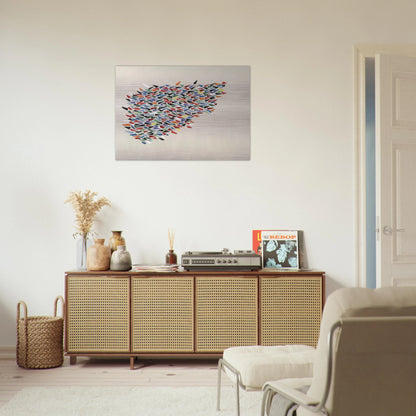 Color Shapes on Gray - 1979 - Robert Goodnough Brushed Aluminum Print - 70x100 cm / 28x40 inches | Robert Goodnough Aluminum Print | Robert Goodnough Prints