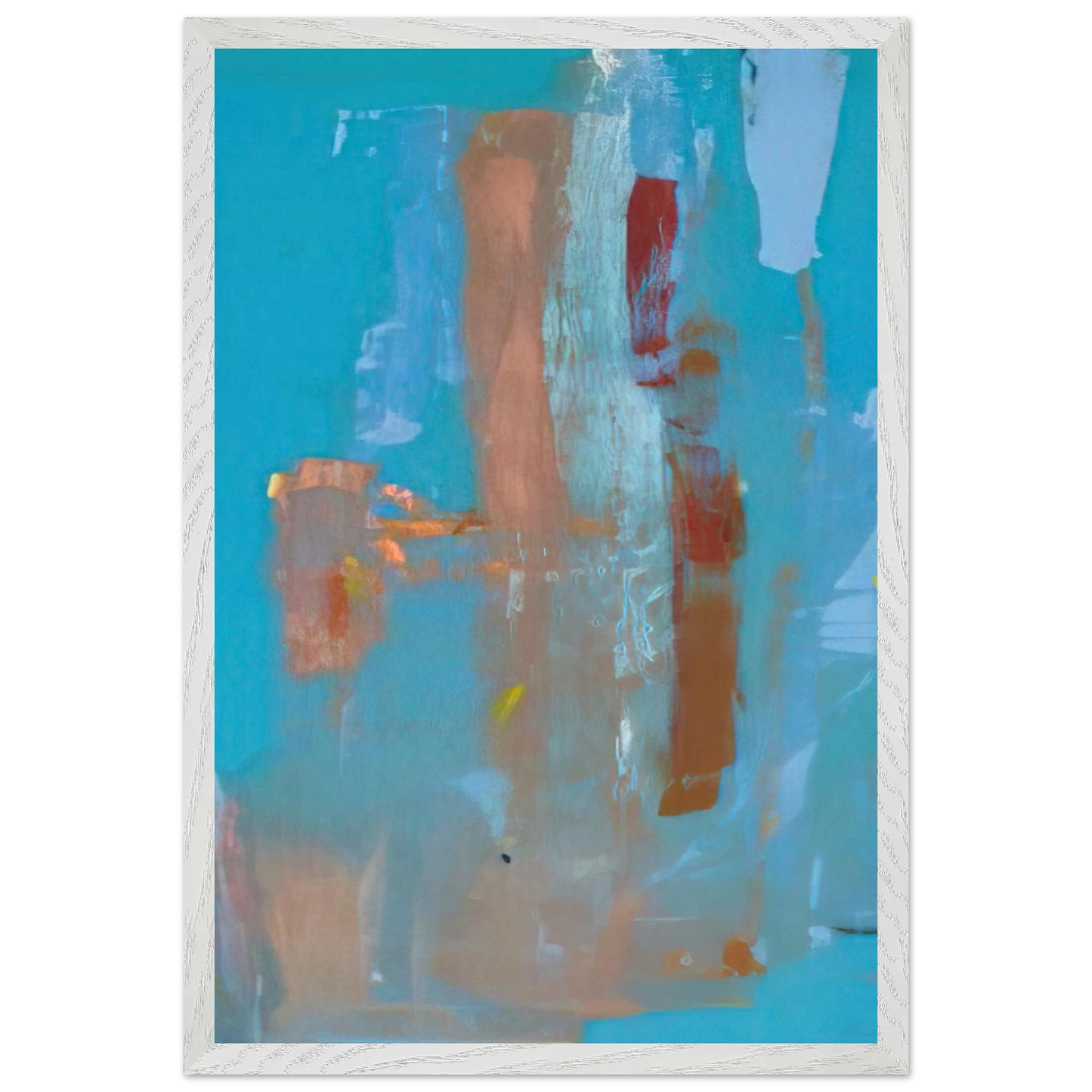 Helen Frankenthaler - In on Blue - 1976 Wall art - 40x40 cm / 16x16 inches - Premium Wooden Framed Poster With Fine Art Paper-canvas - White frame