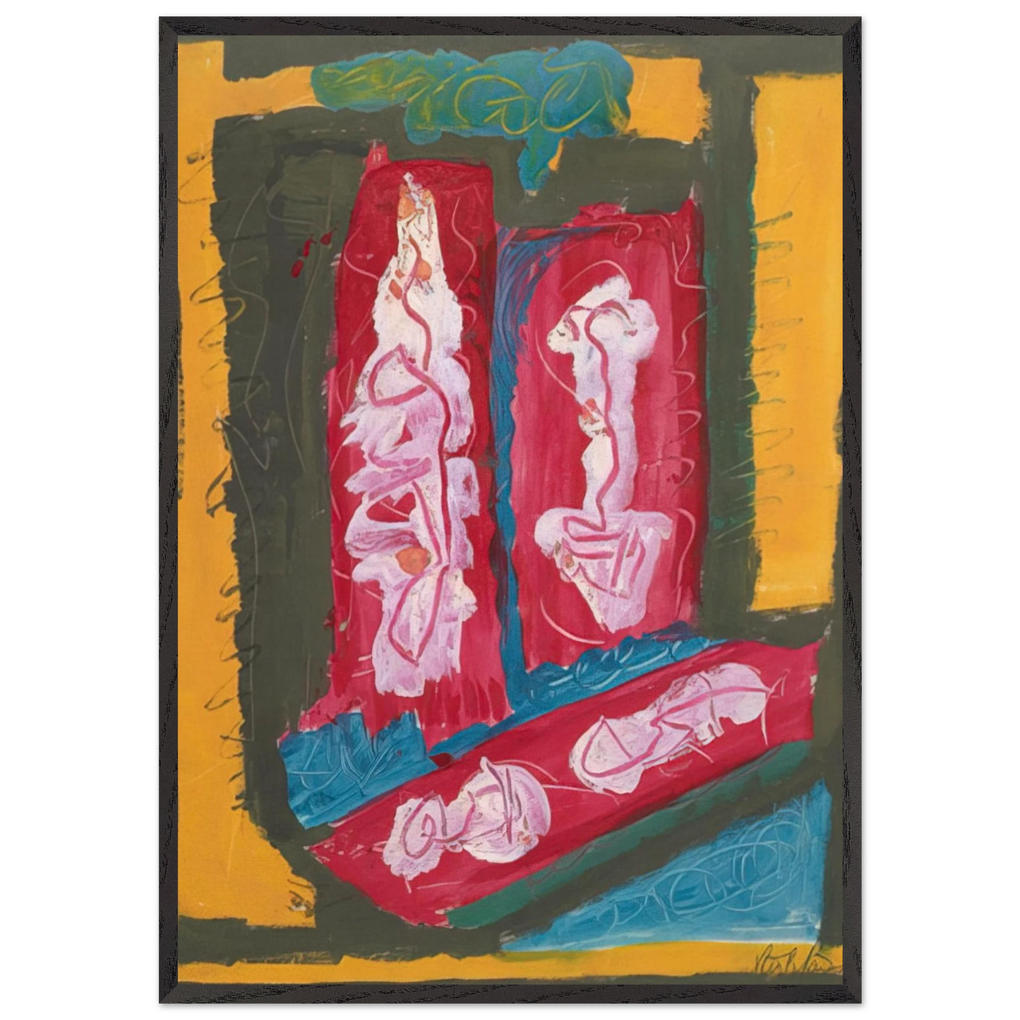 Untitled - 1953 N2 - Betty Parsons 70x100 cm / 28x40 inches Framed Art Print – Black Wooden Frame