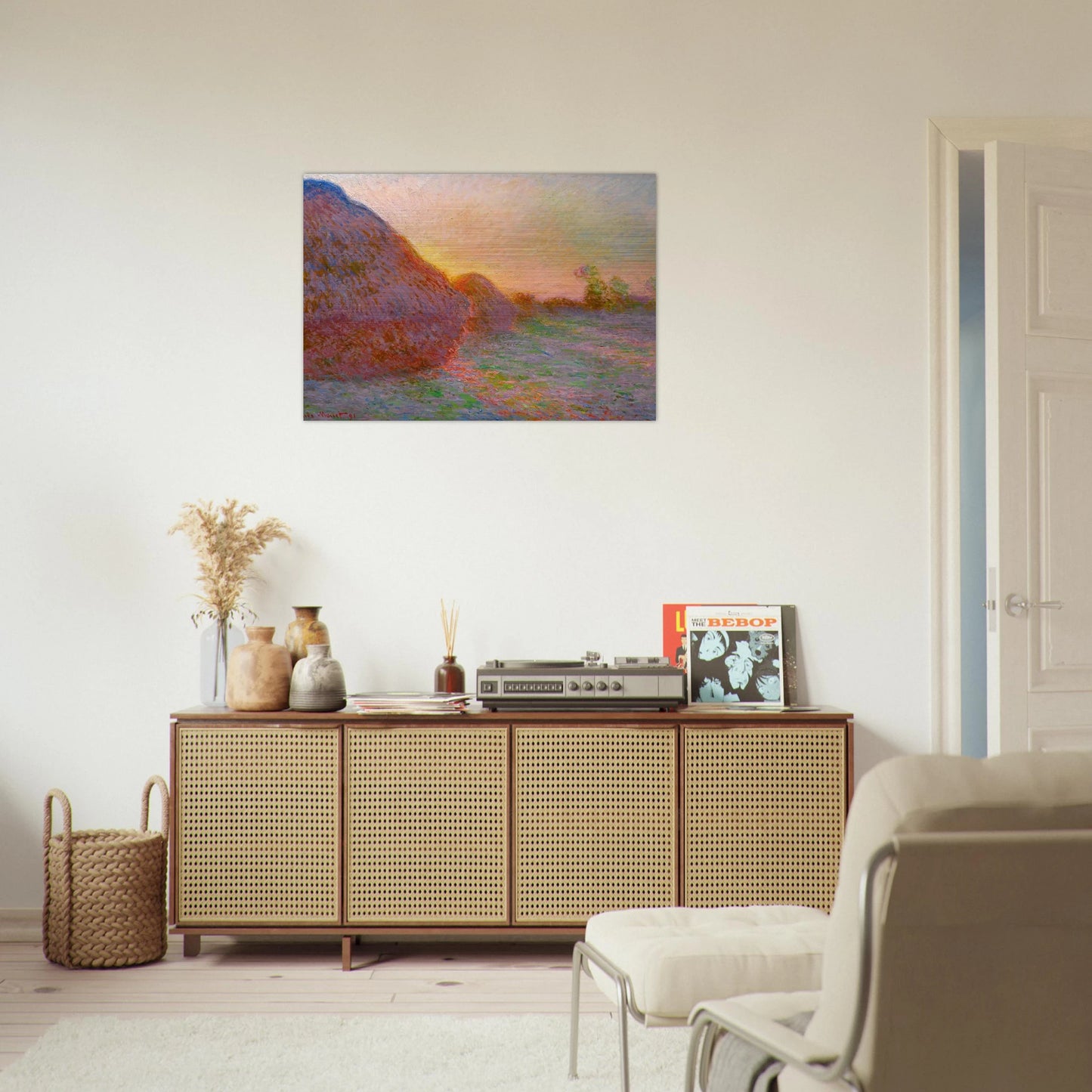 Haystacks - claude monet Brushed Aluminum Print - 70x100 cm / 28x40 inches | claude monet Aluminum Print | claude monet Prints