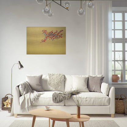 Colors on Pale Yellow - 1975 - Robert Goodnough Brushed Aluminum Print - 70x100 cm / 28x40 inches | Robert Goodnough Aluminum Print | Robert Goodnough Prints