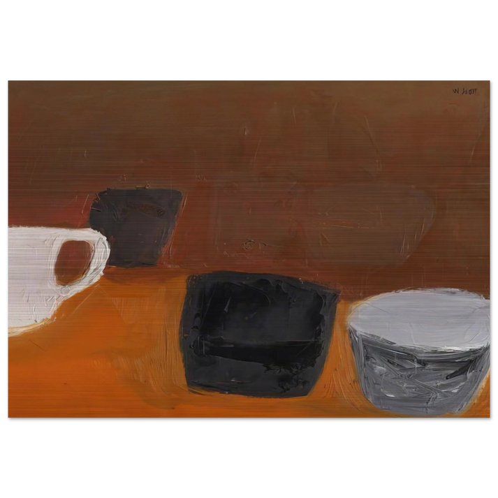 Still Life with White Mug - 1957 - William Scott Brushed Aluminum Print - 70x100 cm / 28x40 inches | William Scott Aluminum Print | William Scott Prints