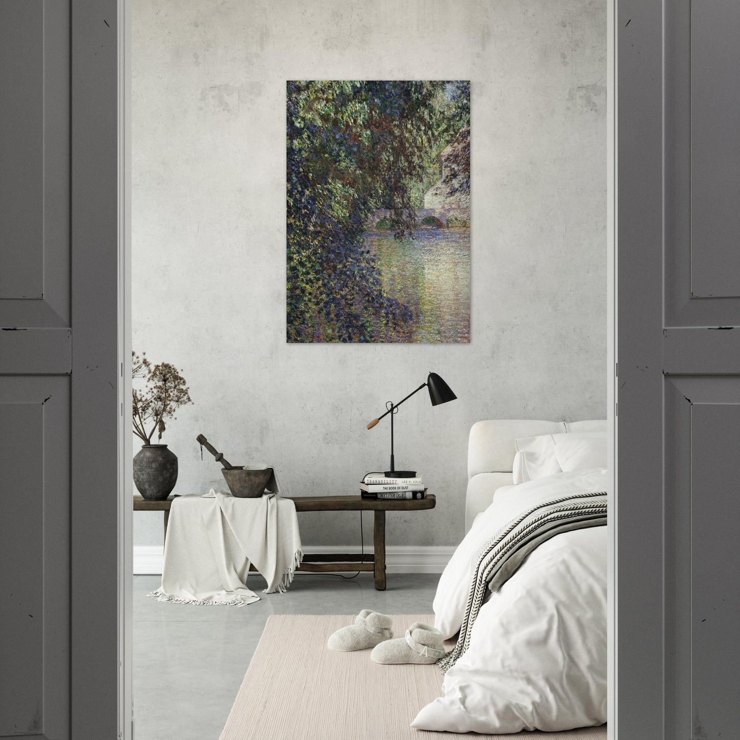 Watermill at Limetz - claude monet Brushed Aluminum Print - 70x100 cm / 28x40 inches | claude monet Aluminum Print | claude monet Prints
