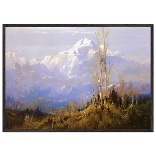 Mount McKinley - Romanticism - Sydney Laurence 70x100 cm / 28x40 inches Framed Art Print – Black Wooden Frame