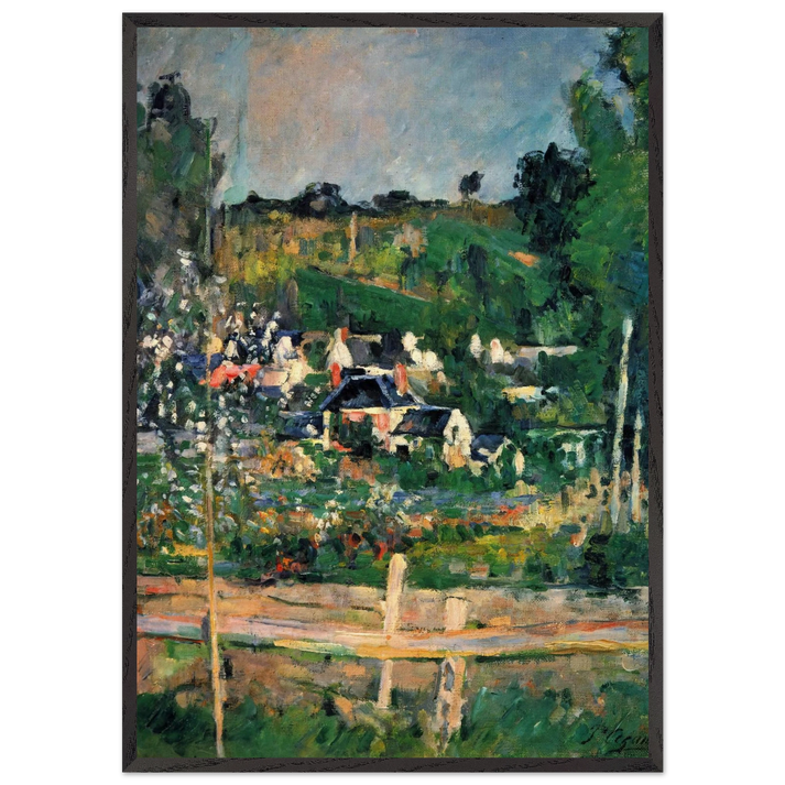 View of Auvers N1 - Paul Cezanne 70x100 cm / 28x40 inches Framed Art Print – Black Wooden Frame