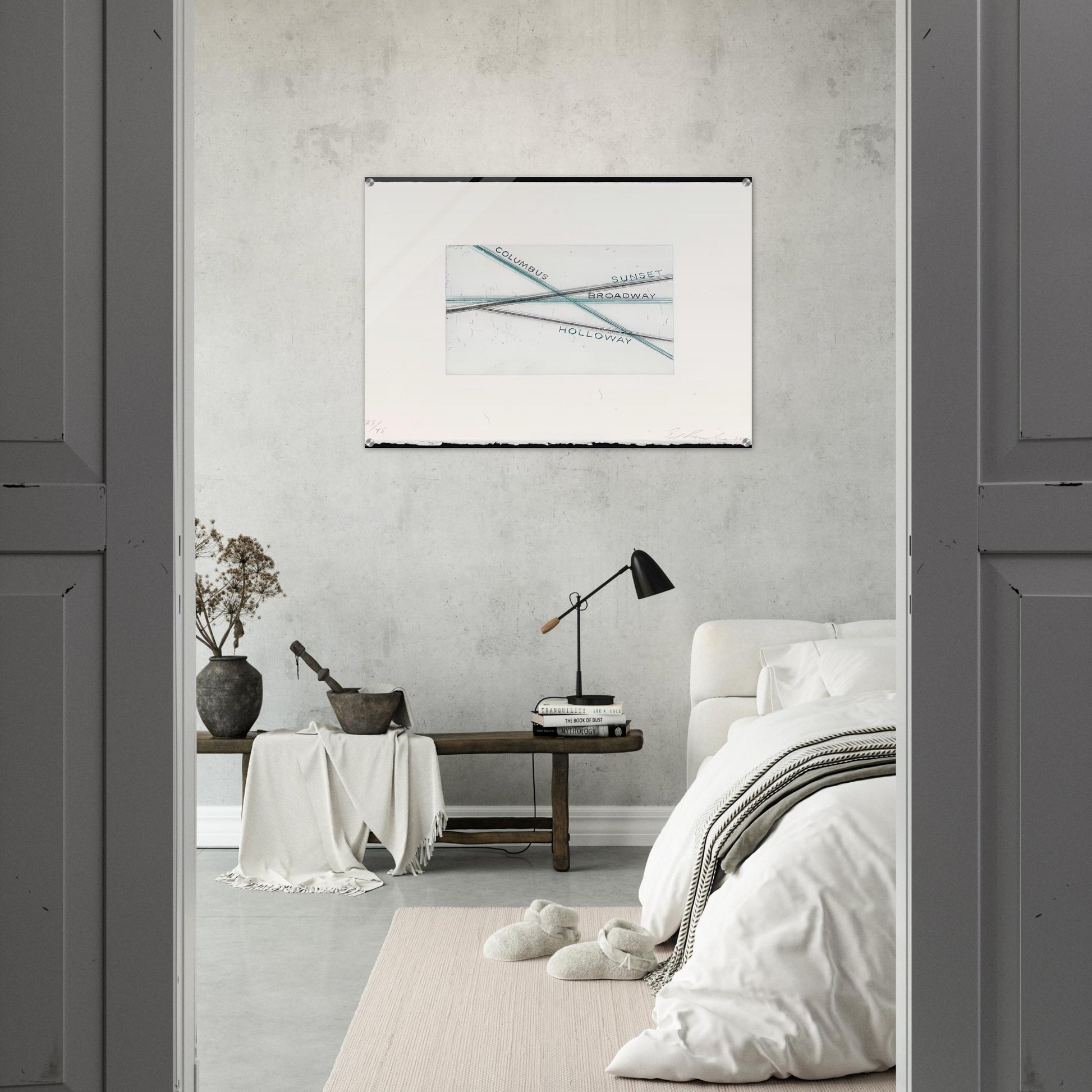 SUNSET FROM LOS FRANCISCO SAN ANGELES PORTFOLIO - Edward Ruscha Acrylic Print - 70x100 cm / 28x40″ inches | Edward Ruscha Wall Art | Edward Ruscha Prints