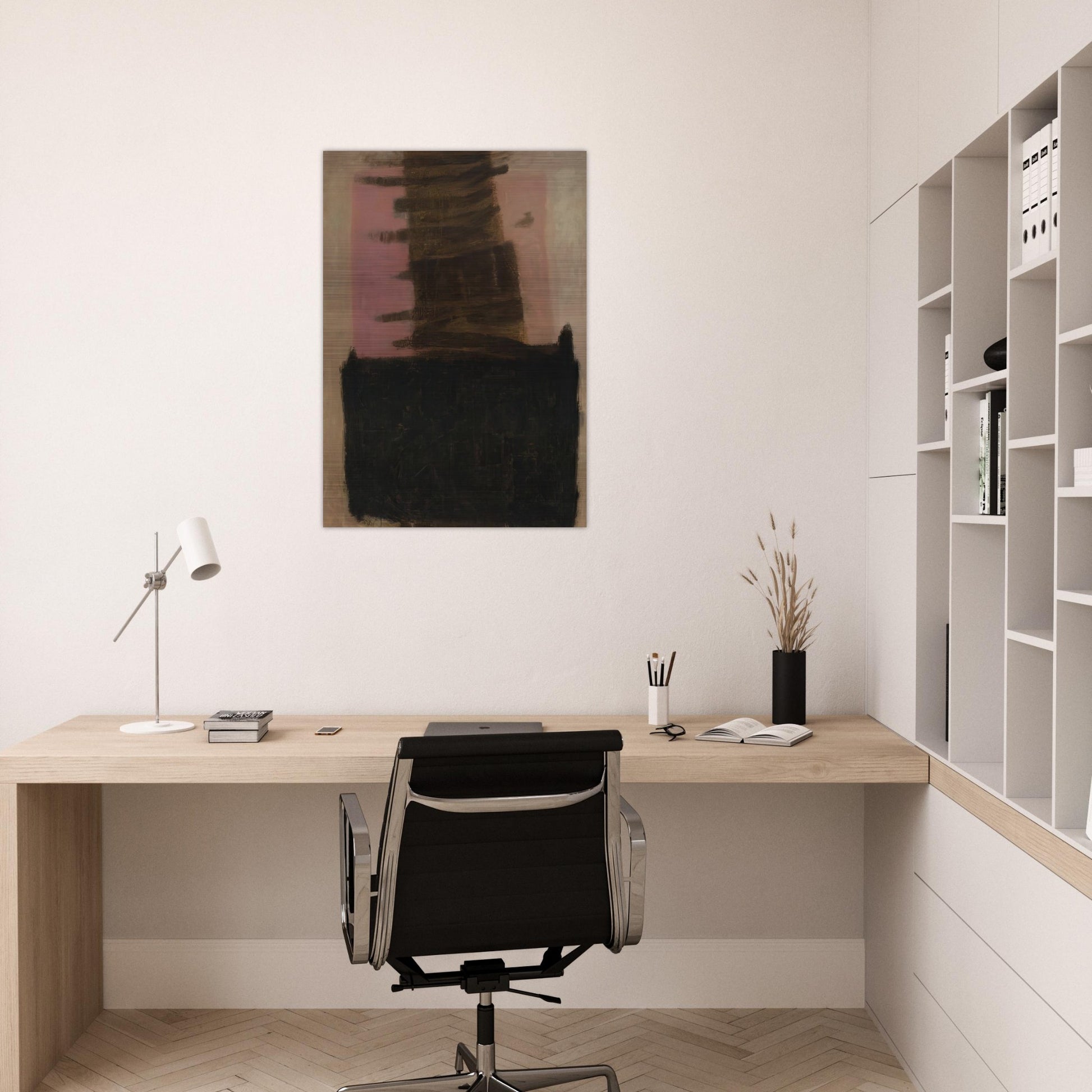 Composition in Black  Ochre - 1957 - Adja Yunkers Brushed Aluminum Print - 70x100 cm / 28x40 inches | Adja Yunkers Aluminum Print | Adja Yunkers Prints