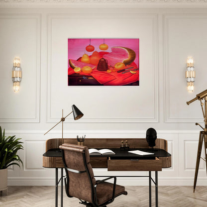 STILL LIFE WITH WATERMELON 1 - Fernando Botero Brushed Aluminum Print - 70x100 cm / 28x40 inches | Fernando Botero Aluminum Print | Fernando Botero Prints