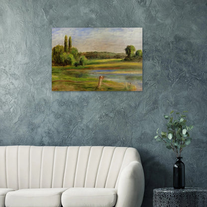 Landscape with Fence - Pierre-Auguste Renoir Brushed Aluminum Print - 70x100 cm / 28x40 inches | Pierre-Auguste Renoir Aluminum Print | Pierre-Auguste Renoir Prints