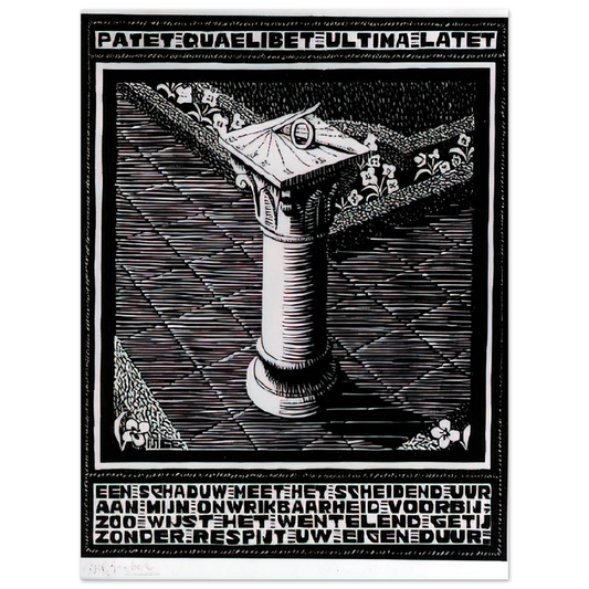 MC Escher - EMBLEMATA SUNDIAL Wall Art - 21x29.7 cm / 8x12" - Fine Art Poster-canvas - -