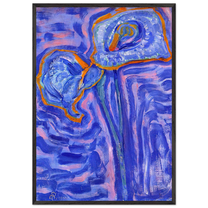 Sun N2 - Piet Mondrian 70x100 cm / 28x40 inches Framed Art Print – Black Wooden Frame
