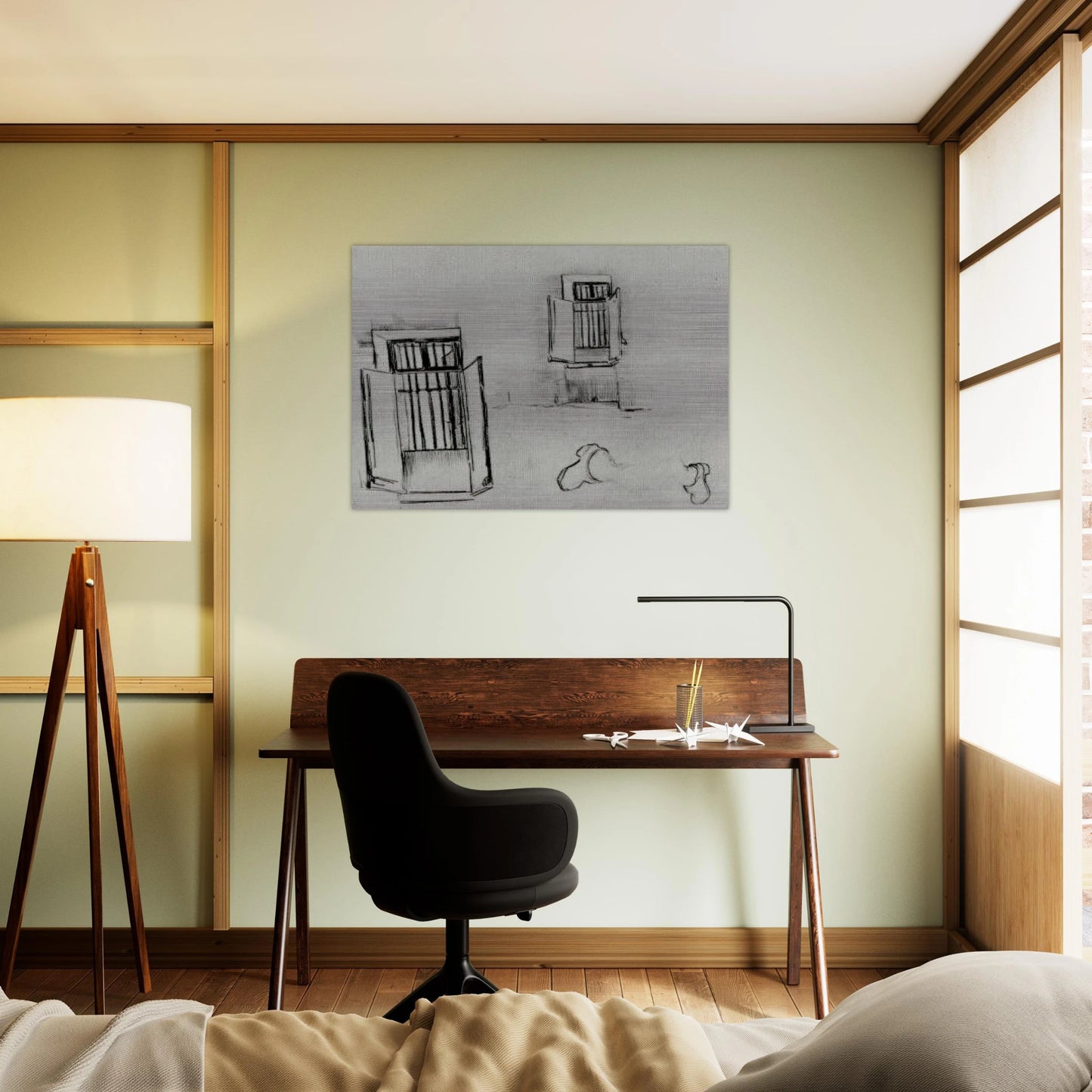Barred Windows - Vincent van Gogh Brushed Aluminum Print - 70x100 cm / 28x40 inches | Vincent van Gogh Aluminum Print | Vincent van Gogh Prints