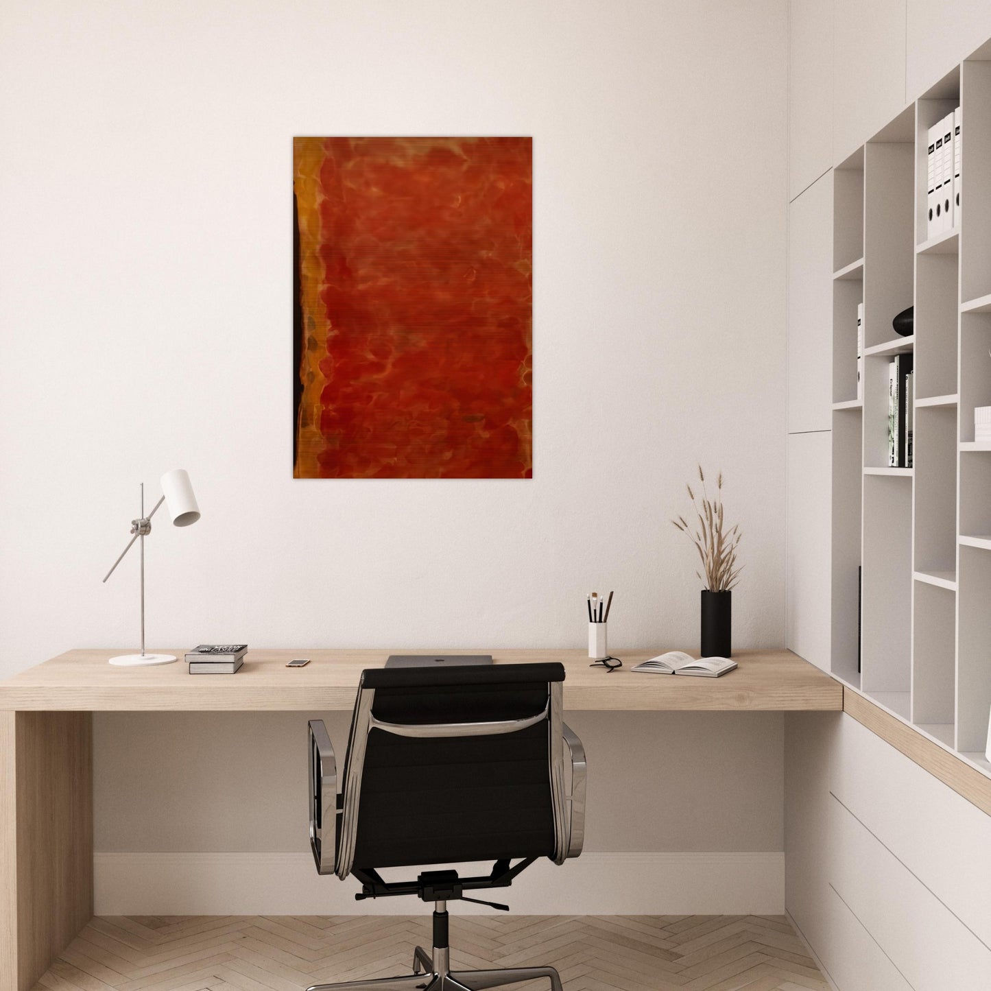 Black and Red - Sam Francis Brushed Aluminum Print - 70x100 cm / 28x40 inches | Sam Francis Aluminum Print | Sam Francis Prints