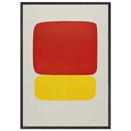 Red over Yellow - Ellsworth Kelly 70x100 cm / 28x40 inches Framed Art Print – Black Wooden Frame