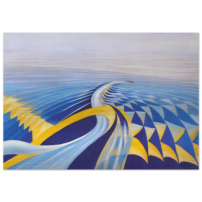 Speeding Motorboat - 1923 - Benedetta Cappa Brushed Aluminum Print - 70x100 cm / 28x40 inches | Benedetta Cappa Aluminum Print | Benedetta Cappa Prints