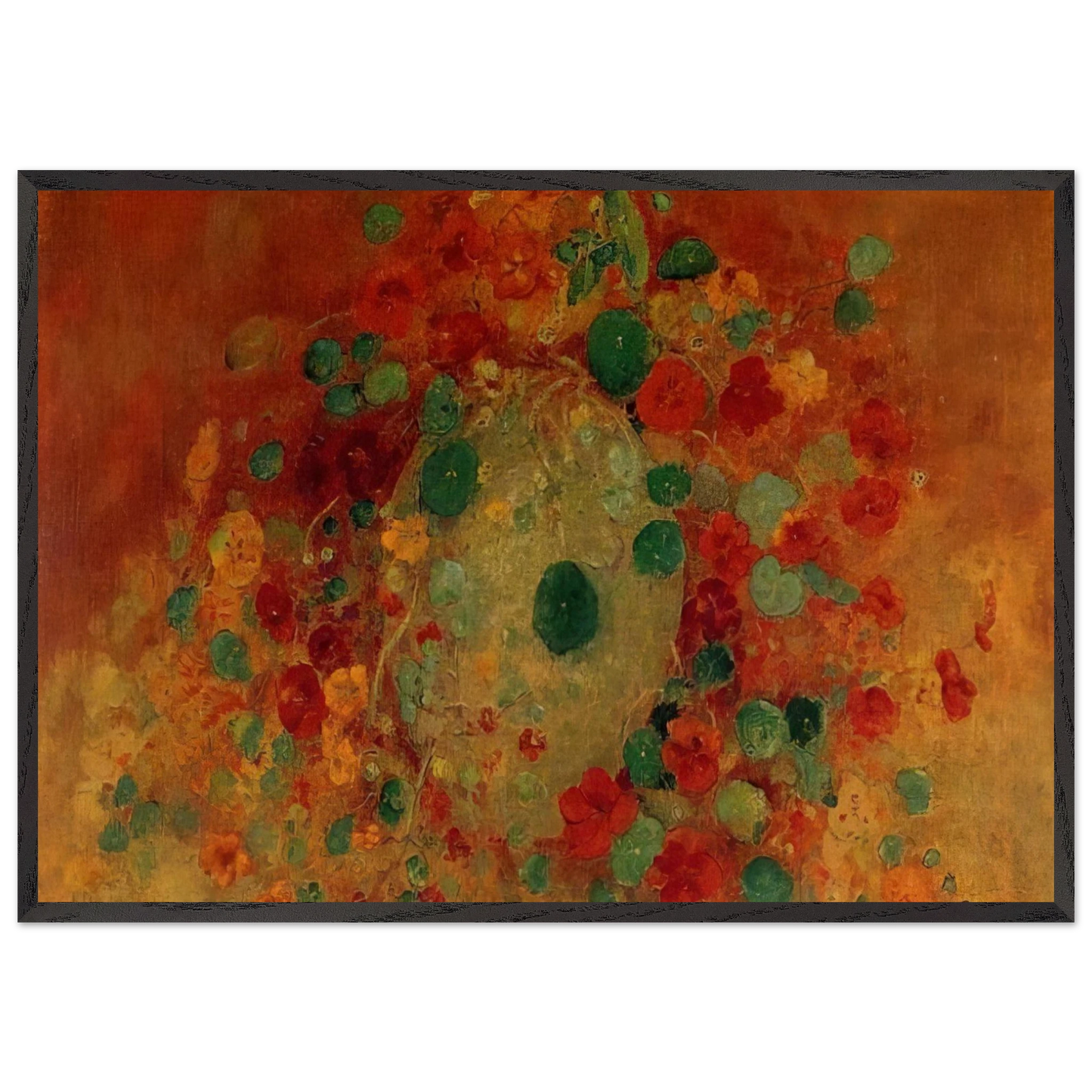 NASTURTIUMS - Odilon Redon 70x100 cm / 28x40 inches Framed Art Print – Black Wooden Frame