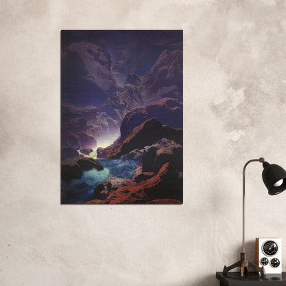 Moonlight - Maxfield Parrish Brushed Aluminum Print - 70x100 cm / 28x40 inches | Maxfield Parrish Aluminum Print | Maxfield Parrish Prints