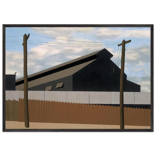 Steel Foundry Coatesville Pa - 1937 - Ralston Crawford 70x100 cm / 28x40 inches Framed Art Print – Black Wooden Frame