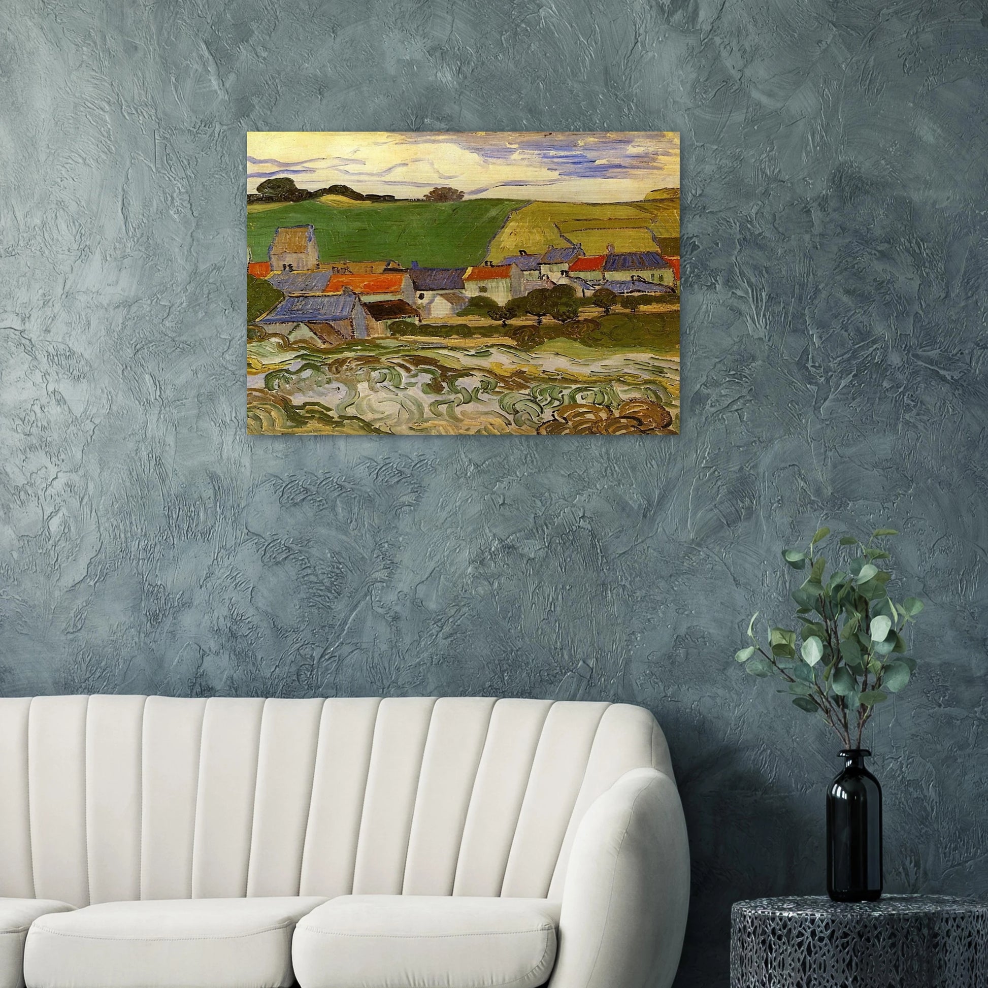 View of Auvers - Vincent van Gogh Brushed Aluminum Print - 70x100 cm / 28x40 inches | Vincent van Gogh Aluminum Print | Vincent van Gogh Prints