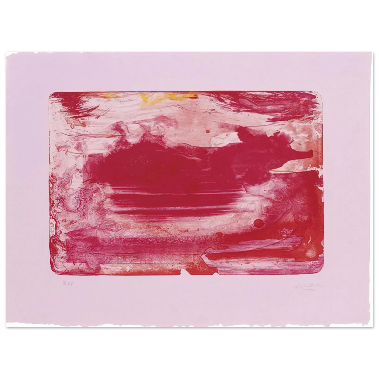 Helen Frankenthaler - The Red Sea - 1982 Wall art - A2 (42 x 59.4  cm) - Premium Wooden Framed Poster With Fine Art Paper-canvas - White frame