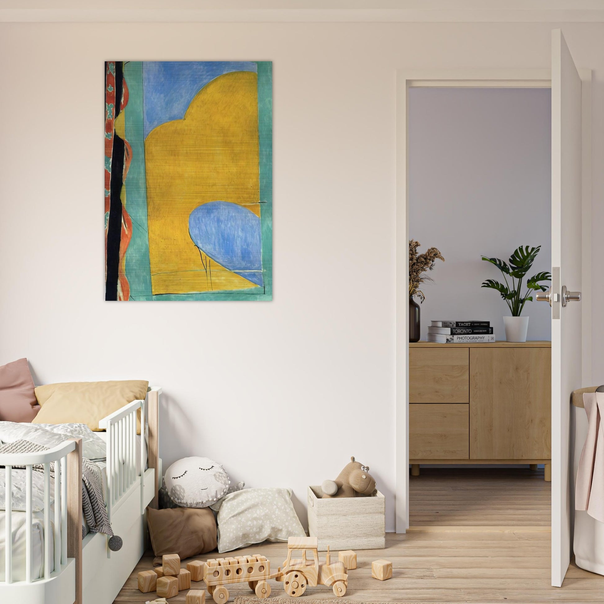 THE YELLOW CURTAIN - Henri Matisse Brushed Aluminum Print - 70x100 cm / 28x40 inches | Henri Matisse Aluminum Print | Henri Matisse Prints
