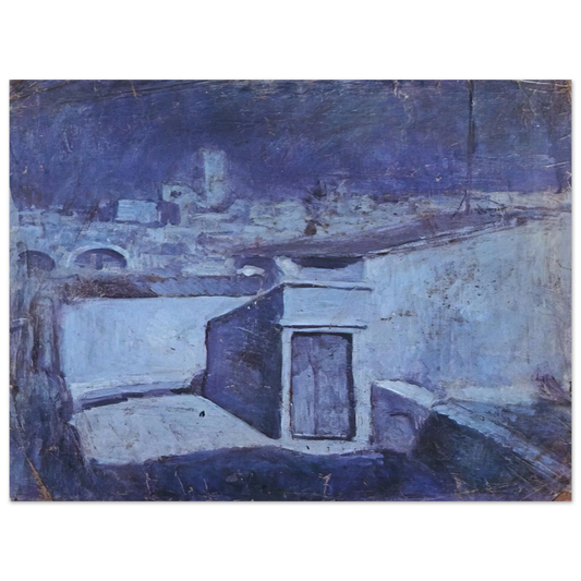Pablo Picasso - The roofs of Barcelona in the moonlight  75x100 cm / 30x40inches Fine Art Poster